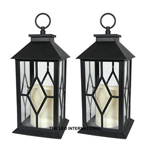 Hierro Metal Negro Antiguo Un pilar para colgar Linterna Estilo moderno de lujo Iluminación Decoración Linterna - Product Image 1
