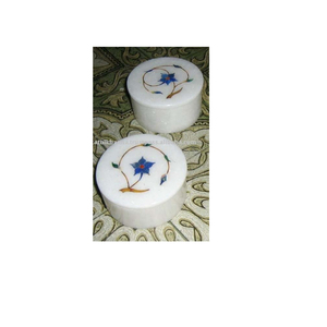 Boîte d'incrustation de pilules en marbre blanc - Product Image 1