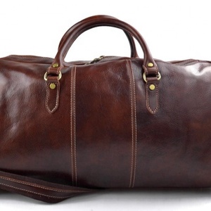 Sac de sport de voyage en cuir véritable durable personnalisé en gros avec fermeture éclair grande taille IHS-0067 - Product Image 1