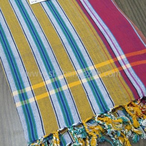 Kikoy-toalla deportiva tradicional para nadar, con flecos, patrón de rayas plegables, Color sólido, venta al por mayor - Product Image 2