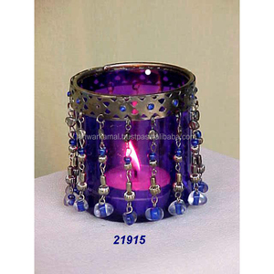 Portavelas decorativo Linterna para decoración del hogar Cuentas decorativas Portavelas votivo de cristal - Product Image 1