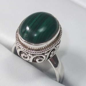 Anillos de boda hechos a medida, anillo de malaquita hecho a mano, fabricante verificado, anillo de malaquita verde para mujer - Product Image 5