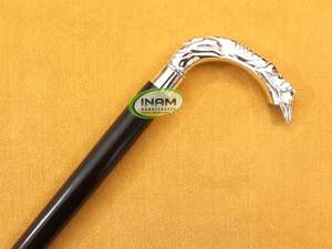 Belle et vintage style bâton de marche en bois poignée de chien en laiton/canne de marche en bois pour personnes âgées avec poignée de chien en laiton design - Product Image 5