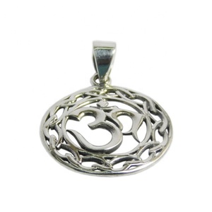 Colgante de Lord Shiva OM en plata de ley 925 sólida, colgantes y dijes de joyería fina, proveedor y exportador - Product Image 1