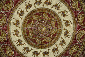 พรมอินเดียหรูหราขนาดควีนไซส์พร้อมลวดลายมันดาลาพิมพ์ลายครีมอูฐสำหรับตกแต่งหอพัก - Product Image 3