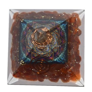Best Seller Orgone Items Carnelian Orgonite Pyramid - Crystal Export - Product Image 1