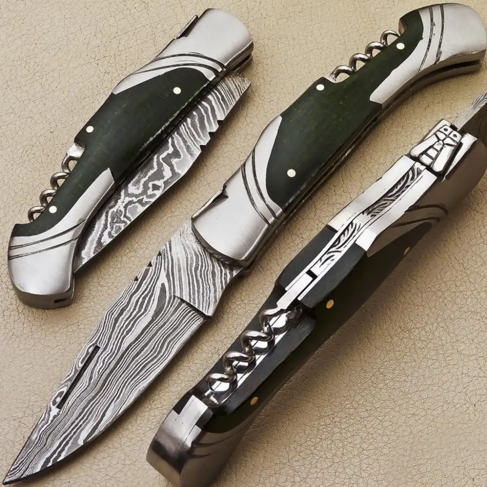 Damascus steel blade handmade POCKET KNIFE, FOLDING KNIFE