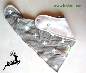 Babero Triangular Suave para Bebé SIKA, con 2 Botones Ajustables, Estampado Animal, Transpirable, para la Saliva, 100% Algodón Orgánico - Product Image 5