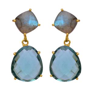 Ensemble de broches pierre précieuse améthyste verte naturelle solide. Boucles d'oreilles en argent sterling 925 plaqué or Goujons Bijoux faits à la main Casa De Plata - Product Image 1