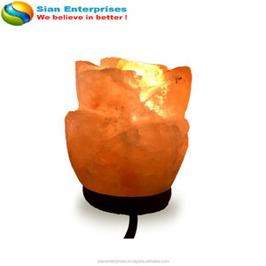 Lámpara de sal del Himalaya ecológica de Sian Enterprises, flor de Rosa tallada, estilo Feng Shui, Bombilla de interruptor de atenuación para uso en coche, decoración del hogar - Product Image 5