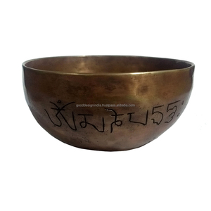 Cuenco para cantar tibetano de latón martillado a mano, Original, al por mayor, indio de bronce con Mazo y cojín, cuenco para cantar antiguo - Product Image 3