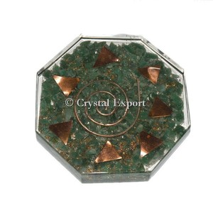 Orgonite Vastu Sous-verre Aventurine verte Guérison Reiki Orgone Produits - Product Image 1