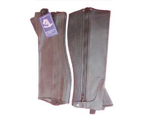 Demi-chaps en cuir véritable personnalisables pour hommes Kits et accessoires d'équitation de style occidental - Product Image 1