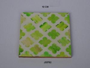 Three Colour Chevron Patron Cattle Bone Inlay Coaster Available in Other Colours Table Ware - Product Image 4