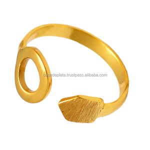 Unique Designer Handmade Solid 925 Sterling <b>Silver</b> <b>Plain</b> Gold Plated <b>Ring</b> Jewelry Wholesale Manufacturers Suppliers - Product Image 1