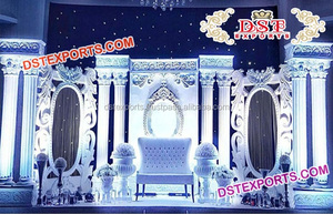 Hermoso conjunto de escenario musulmán Walima Impresionante conjunto de escenario de boda asiática Decoraciones de escenario de boda real inglés Venta de Reino Unido - Product Image 2