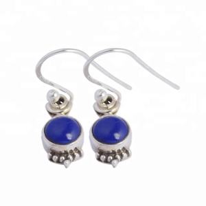 Hot Sale Handmade 925 Sterling <b>Silver</b> Drop <b>Earrings</b> Vintage Style Rose Gold Lapis Lazuli Gemstone <b>Wedding</b> Party Gold Plated Gift - Product Image 1