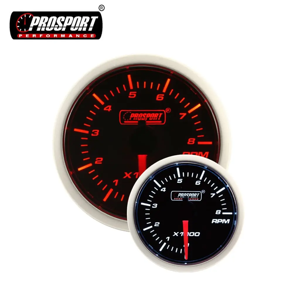 52mm Prosport दो टोन ऑटो मीटर टैकोमीटर एनालॉग RPM