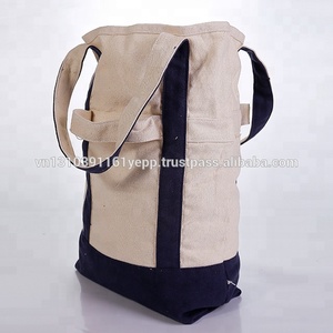 Logotipo personalizado serigrafía 100% algodón tejido reutilizable duradero respetuoso con el medio ambiente bolsa de compras con mango de lona tamaño pequeño - Product Image 3