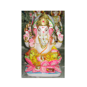 รูปปั้นพระพิฆเนศที่มีเอกลักษณ์เฉพาะตัวจากหินอ่อนสีขาว - Product Image 1