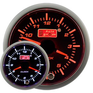Reloj Analógico para Automóvil con Esfera Negra de 60 mm y LED Rojo Ámbar Blanco - Product Image 1