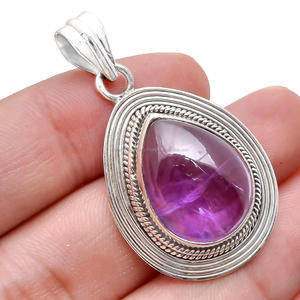 Natural Tibetan <b>Turquoise</b> Gemstone Vintage Wholesale Jewelry 925 Sterling Silver Pendant - Product Image 2