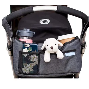 Waterproof Custom Make Hanging Baby Stroller Organizer Diaper Storage Bag With Cup Holder