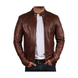 เสื้อแจ็กเก็ตหนังหนังแกะแท้สำหรับผู้ชายคุณภาพเยี่ยม - Product Image 2