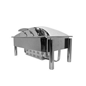 Delux acier inoxydable pleine grandeur induction hydraulique chafing dish mécanique charnière chafer avec couvercle en verre - Product Image 2
