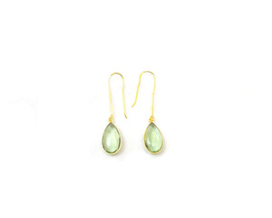 Green Amethyst Pear Hanging Fashion <b>Earrings</b> - Product Image 1