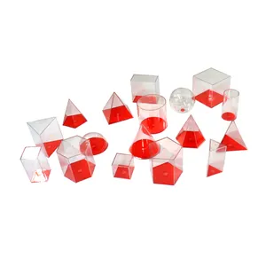 GD - Juego de Sólidos Geométricos 3D con Cubierta Roja, Formas de Plástico/Sólidos Geométricos/Materiales Didácticos - Product Image 1