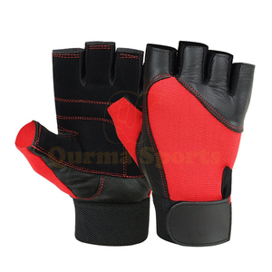 Women's Custom Logo Color Fingerless Gym Gloves <b>Light</b> Purple Black and Blue Made from Leather for Training and Weight Lifting - Product Image 3