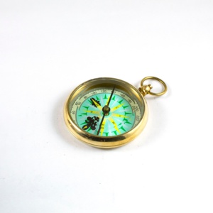 ของเก่าทองเหลืองทางทะเล2 "เคสแก้วสลักเข็มทิศทิศทางทำด้วยมือของขวัญแปลกใหม่ที่ทำจากโลหะอัลลอยและแก้ว - Product Image 2