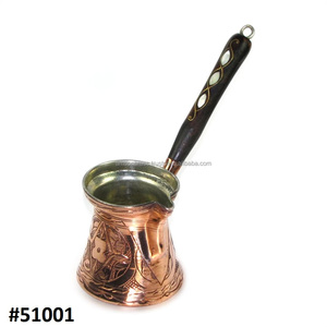 Solid Brass Hammered Turkish <b>Pot</b> Eco-Friendly Lfgb Certified for Hotel Use Making <b>Tea</b> and Coffee - Product Image 2