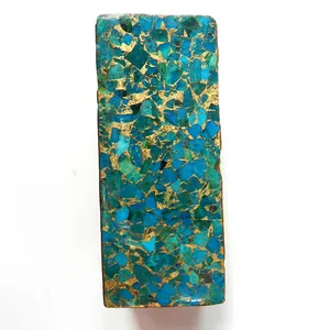 Turquoise Edelsteen Ruwe Slab Hoge Kwaliteit Edelsteen Blauw Natuurlijke Ishu Gems Gratis Size Mohave 1089.40 Gms Rechthoek In; 27243 N/A