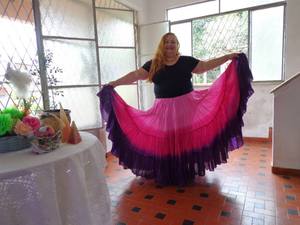 100% algodón largo 25 yardas falda de danza española danza del vientre ropa de danza Tribal de talla grande mujeres verano ecológico - Product Image 3