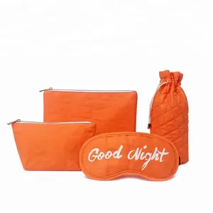 Custom Gerecycled Banaan Fiber vrouwen Oranje Travel Organizer Make Tassen Set