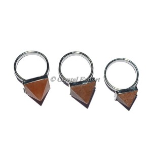 Gemstone Peach Aventurine Pyramid <b>Ring</b> - Product Image 1