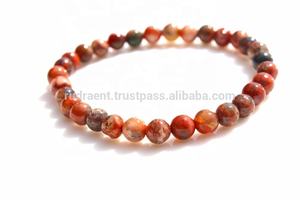 Pulsera Unisex de Ágata de Fuego y Piedra Preciosa de Ópalo, Pulsera de Cuentas Redondas para Estilo Bohemio Religioso para Regalo de Aniversario de Fiesta de Boda - Product Image 5