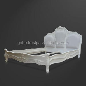 Cama plegable e inflable tamaño King de estilo antiguo tallada en madera de caoba blanca Nobel para muebles para el hogar - Product Image 2