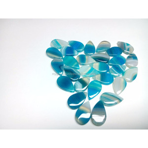 M.Y.GEMS หินอาเกตสีฟ้าธรรมชาติ ย้อมสีธรรมชาติ รูปทรงลูกแพร์ ขนาด 25x15 มม. น้ำหนัก 14.65 กะรัต สีรุ้ง ราคาขายส่ง - Product Image 5