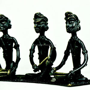 Tribal <span class=keywords><strong>orchestra</strong></span> squadra nero in metallo fatti a mano scultura saldato africano sculture