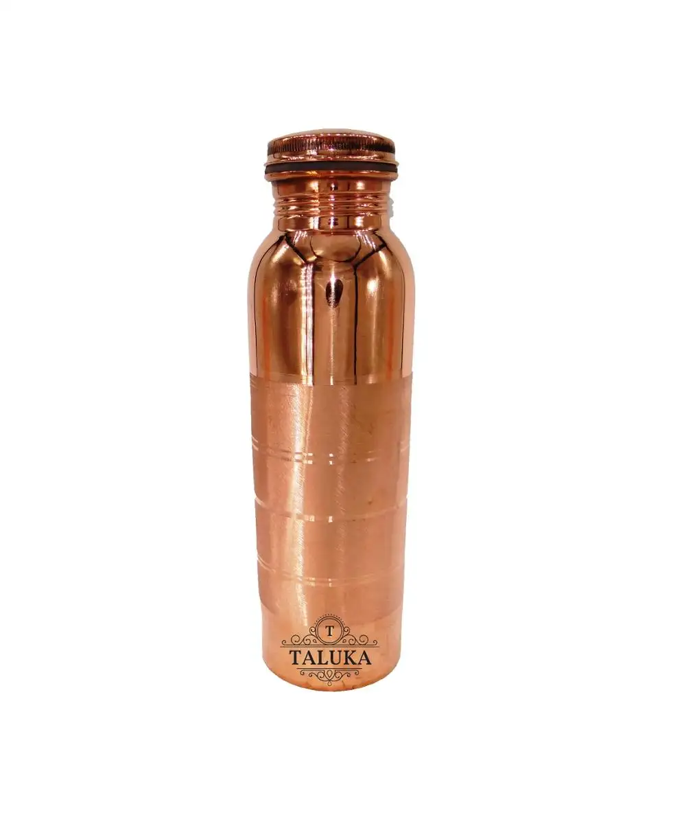 De plata hecho a mano táctil de diseño de lujo a prueba de fugas de cobre 1L botella de agua