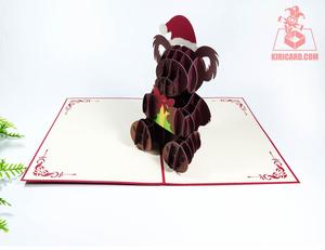 การ์ดคริสต์มาส kiricard น่ารักงานฝีมือโคอาล่าการ์ดป๊อปอัพทำมือสุดหรูสุขสันต์วันคริสต์มาส - Product Image 4