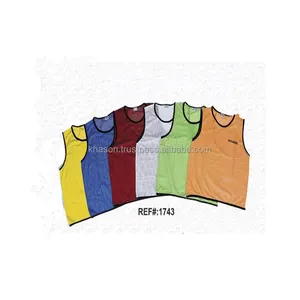 High quality training vests bibs yellow white red blue green all possible colours available durable fabric with black trim