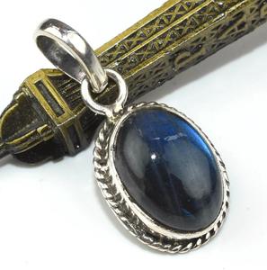 Joli pendentif en argent sterling 925 Labradorite bleu feu Bijoux en argent sterling Bijoux en argent 925 - Product Image 3