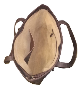 Sac à main en cuir véritable pour dames avec fermeture à glissière - Product Image 4