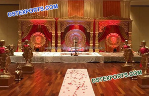 Real boda oro cristal corona escenario último diseño latón Metal escenario para matrimonio nuevo diseño boda sofá italiano con St - Product Image 5