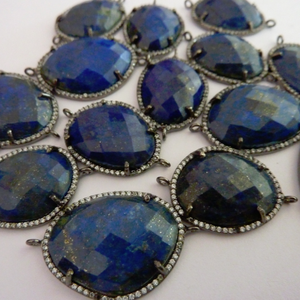 ตัวเชื่อมต่อแบบฝังเพชรคิวบิกเซอร์โคเนียหลากสีธรรมชาติ ชุบโรเดียมดำ เงินสเตอร์ลิง ดีไซน์วินเทจ สำหรับงานแต่งงาน ใช้ได้ทั้งชายและหญิง - Product Image 1