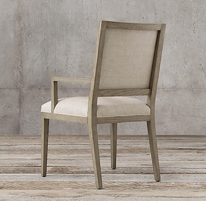 Sillón de brazo trasero de tela cuadrada contemporánea francesa - Product Image 4